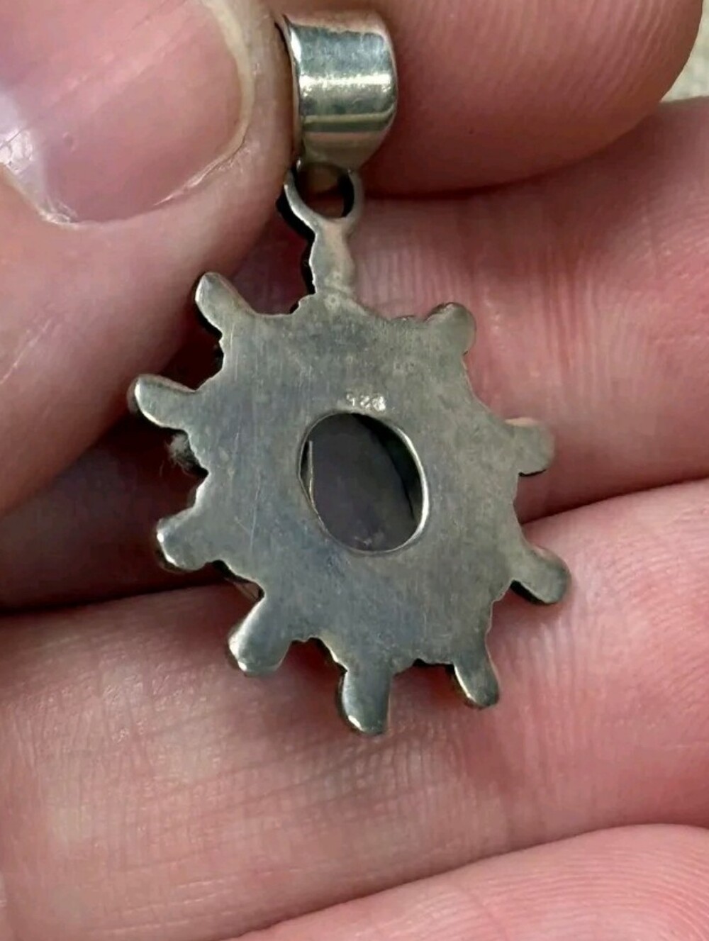 Sterling Silver Artisan Sri Lankan Moonstone Pendant - Picture 4 of 4